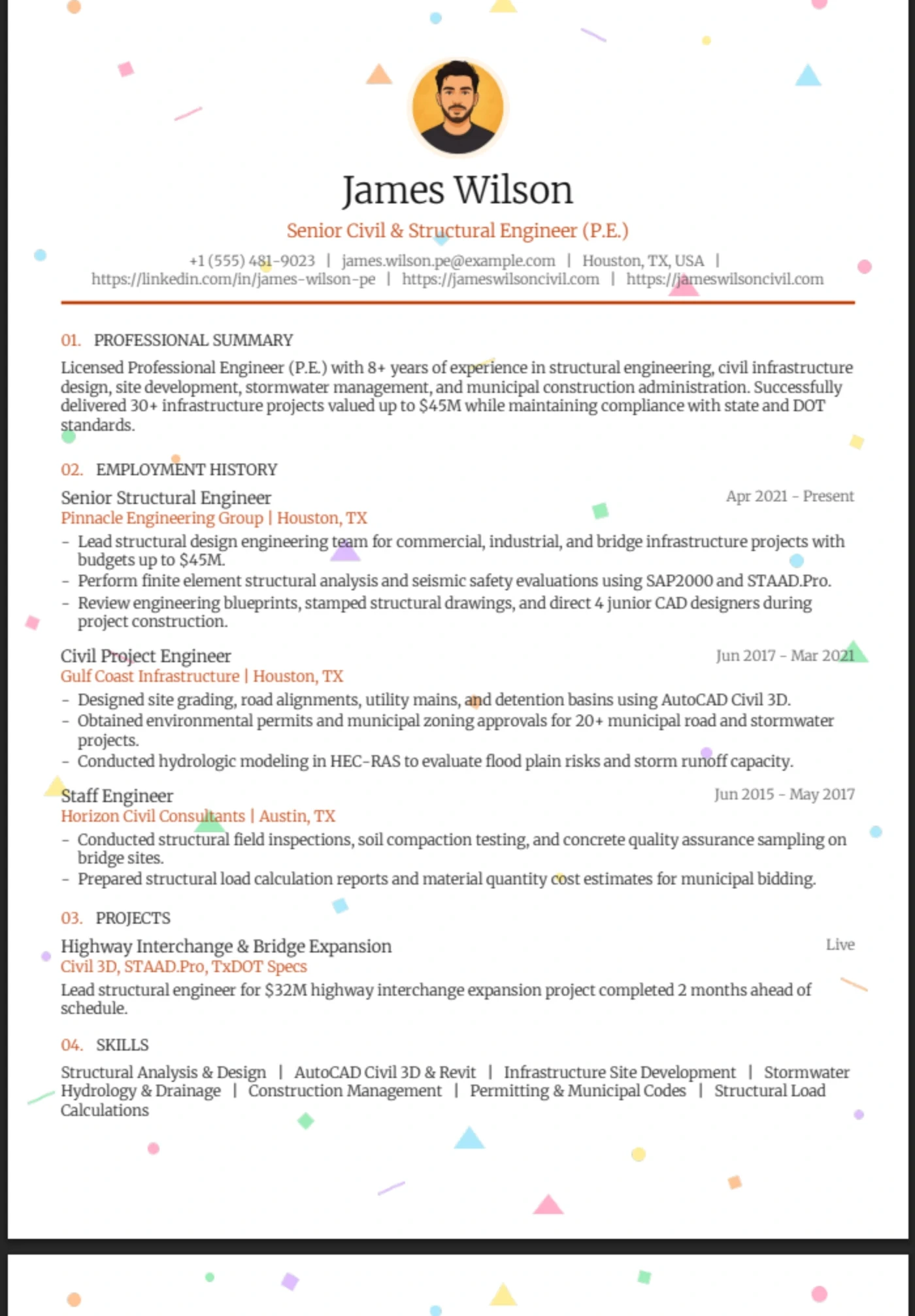 Confetti β Civil Engineer
