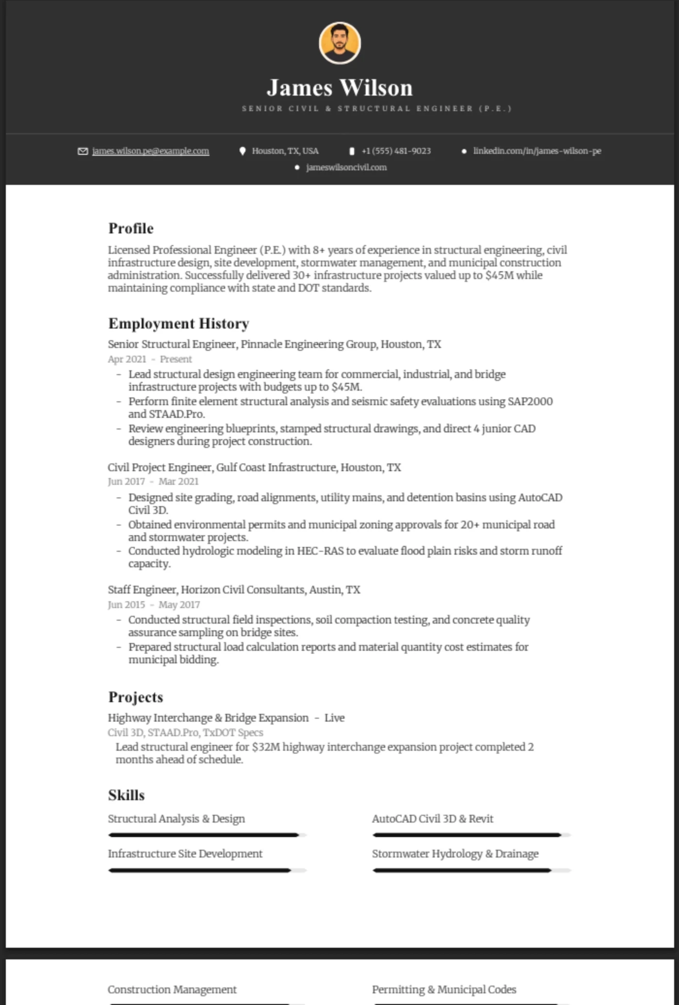 Charcoal β Civil Engineer
