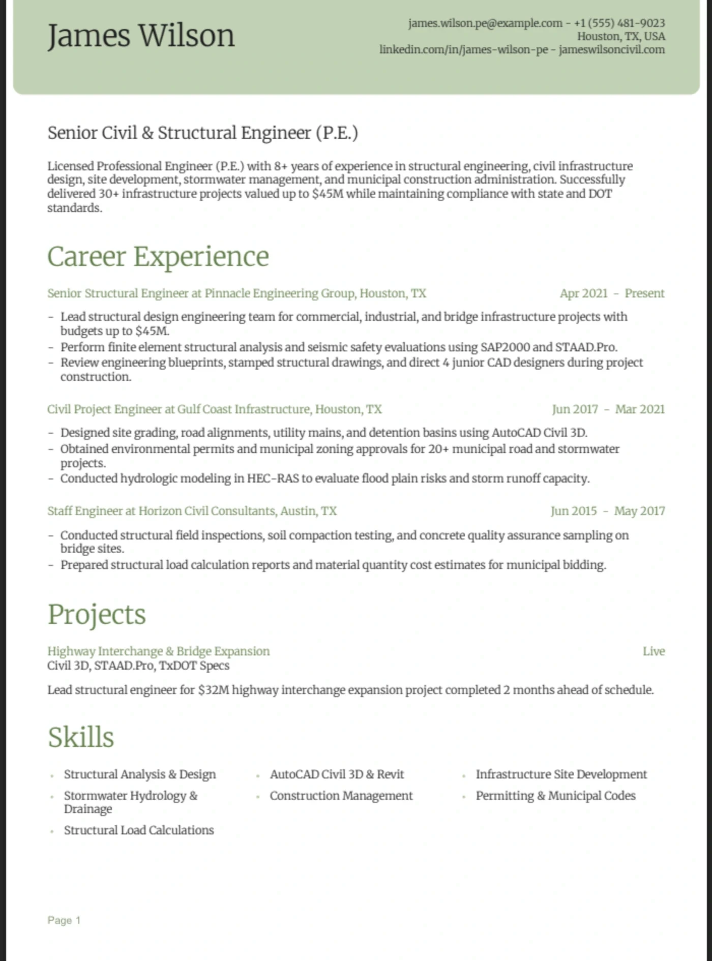 Sage β Civil Engineer