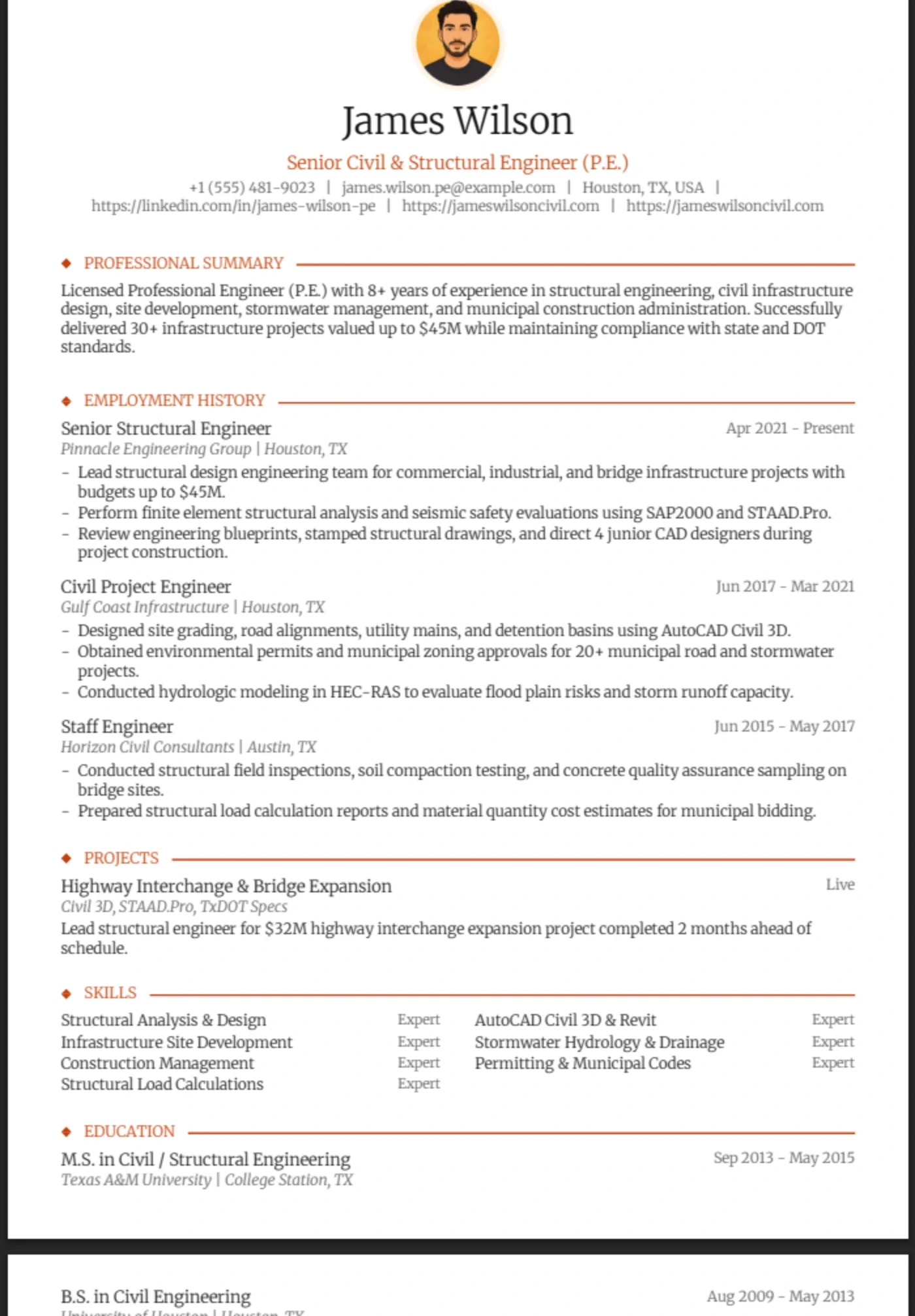 Traditional β Civil Engineer
