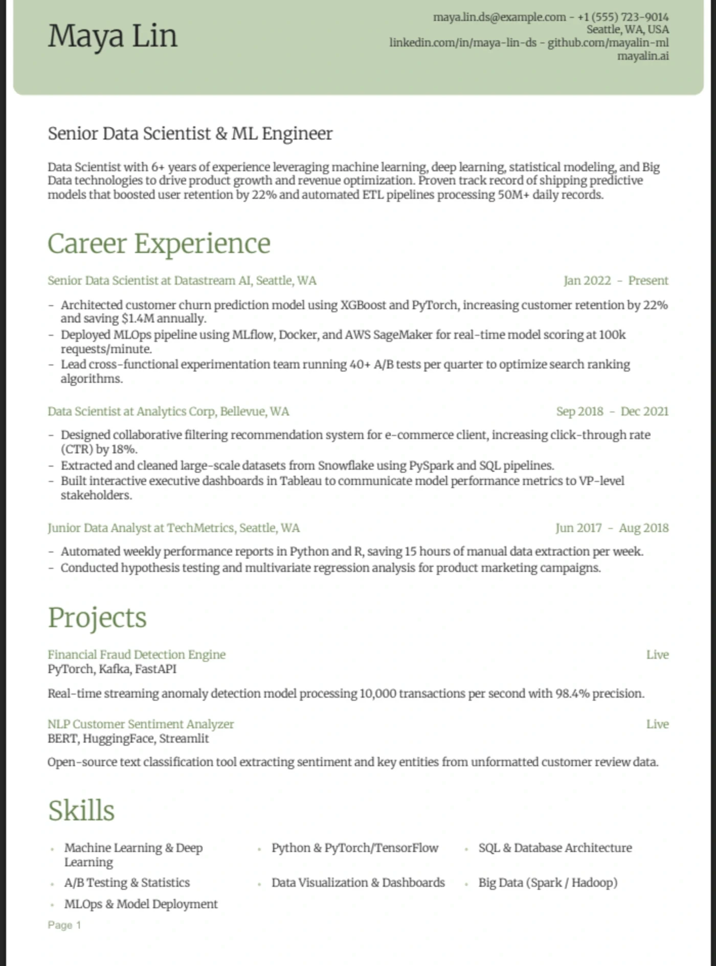 Sage — Data Scientist