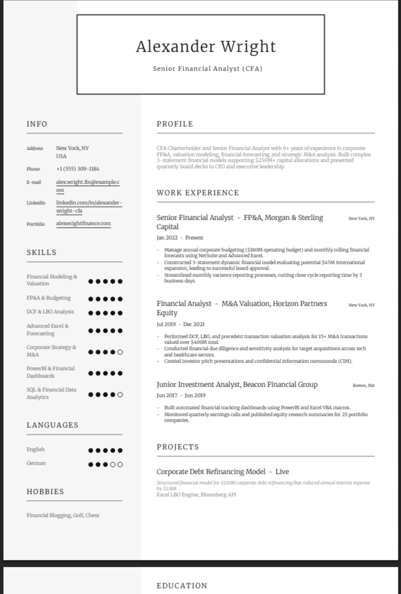 Framed — Financial Analyst