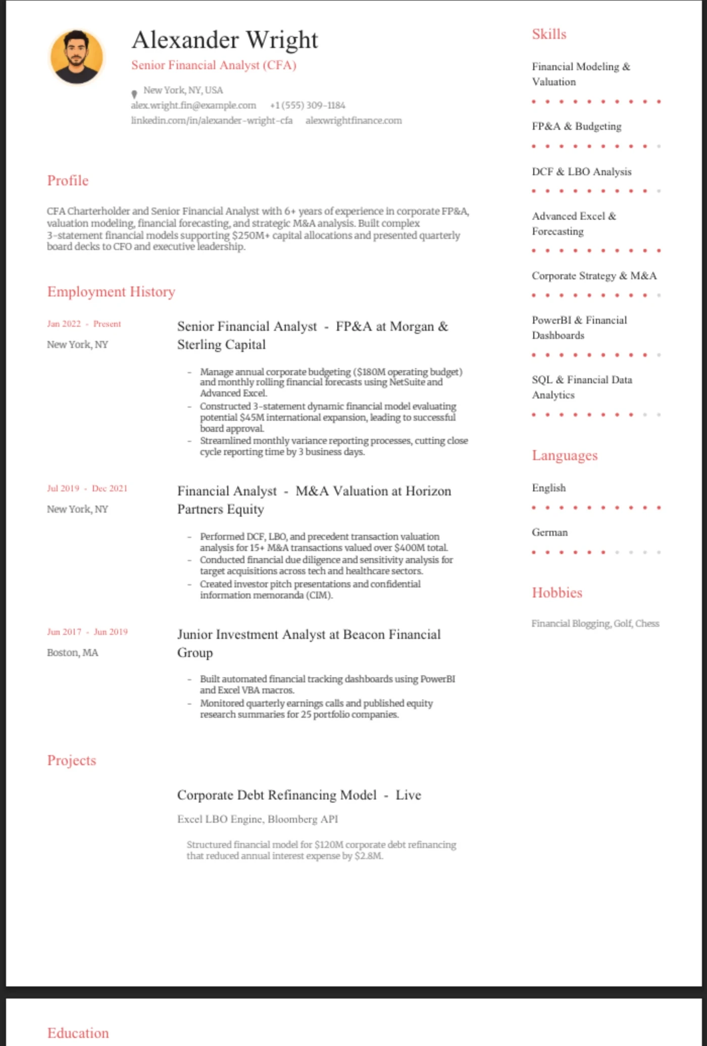 Coral — Financial Analyst