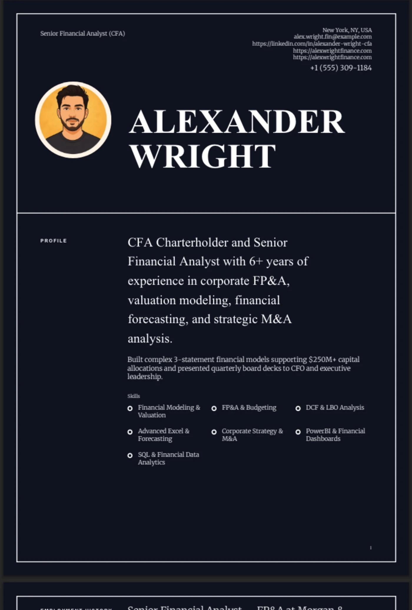 Border Frame — Financial Analyst