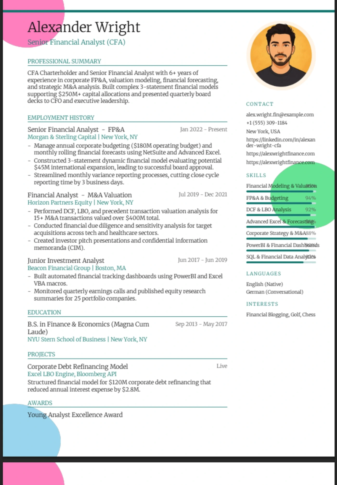 Color Splash — Financial Analyst