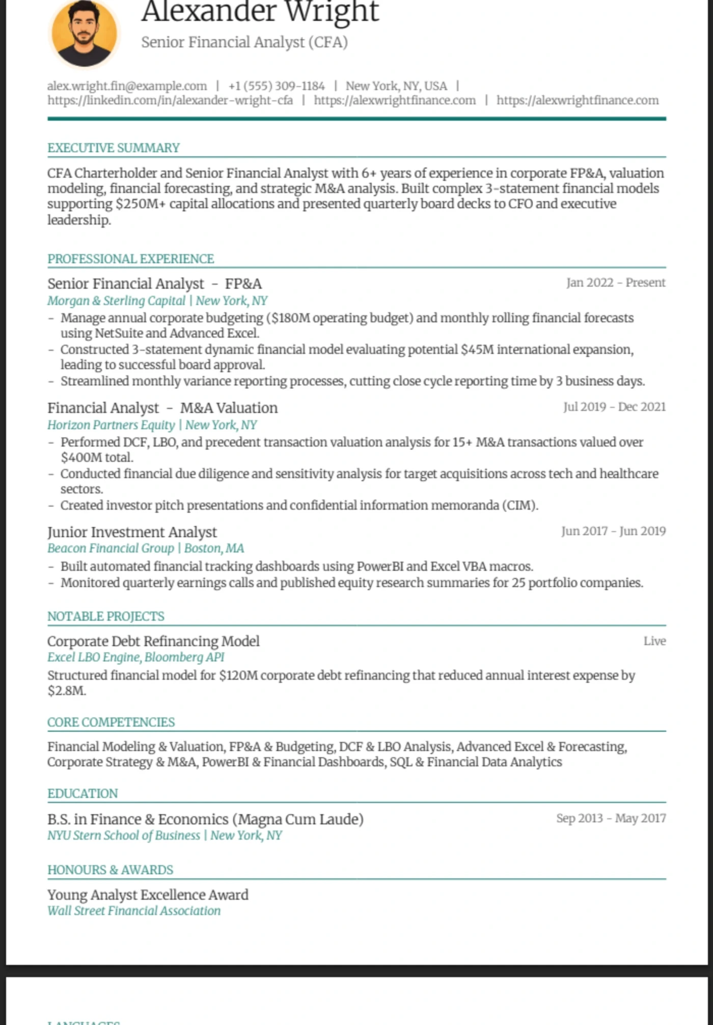 Executive — Financial Analyst
