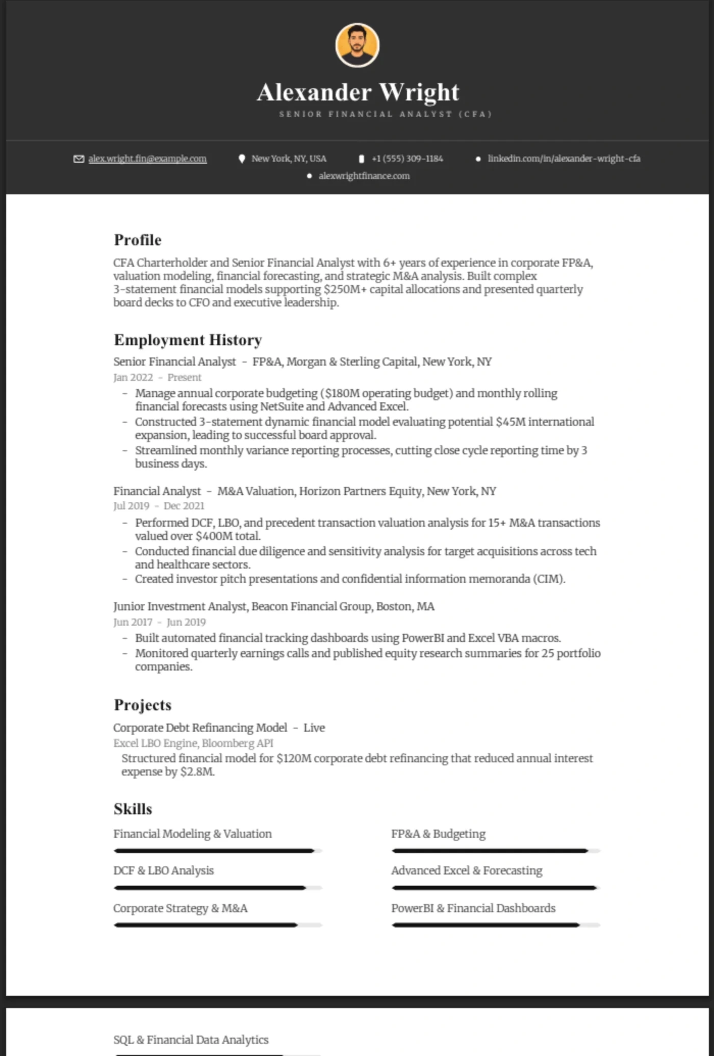 Charcoal — Financial Analyst