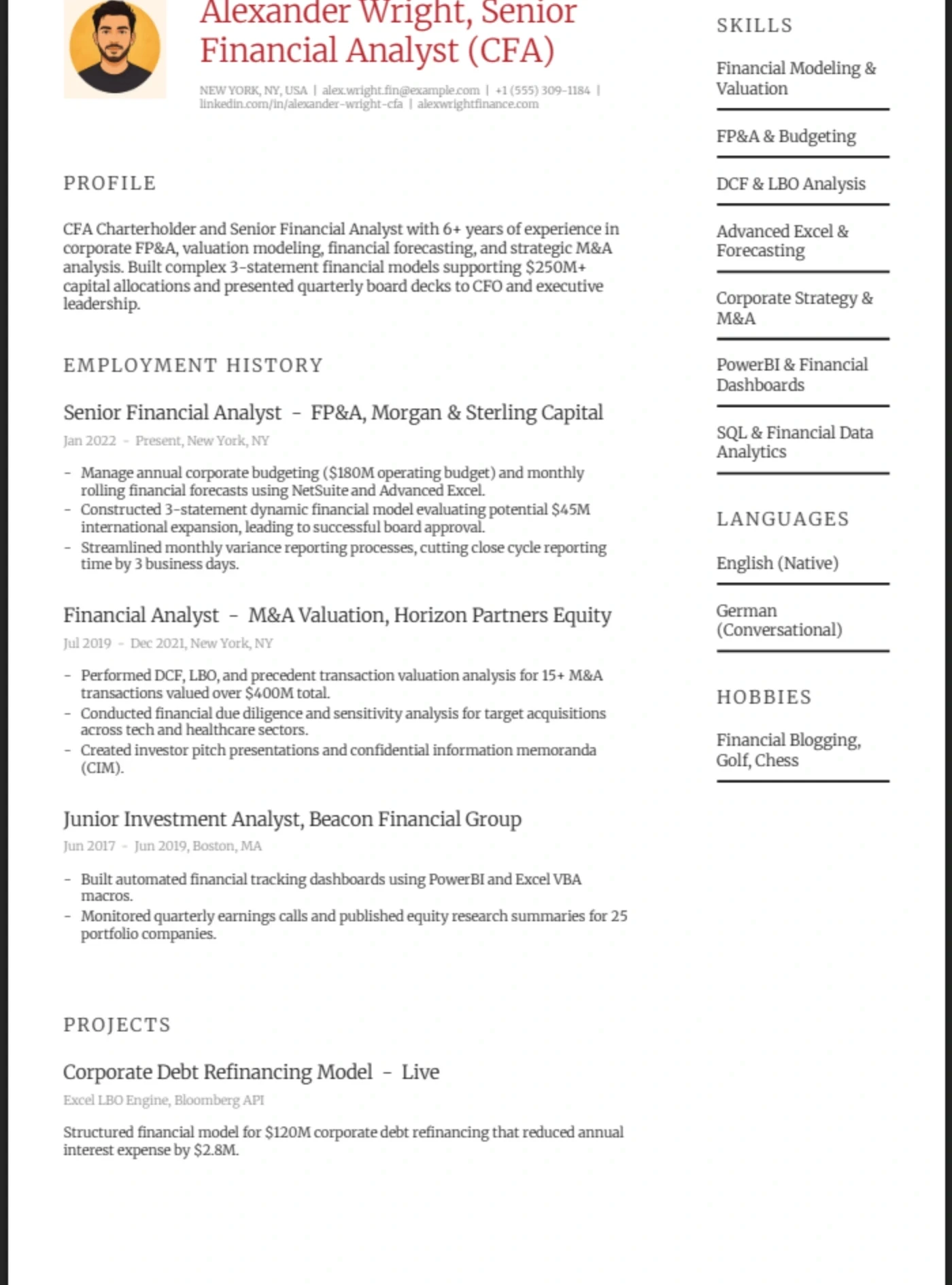 Couture — Financial Analyst