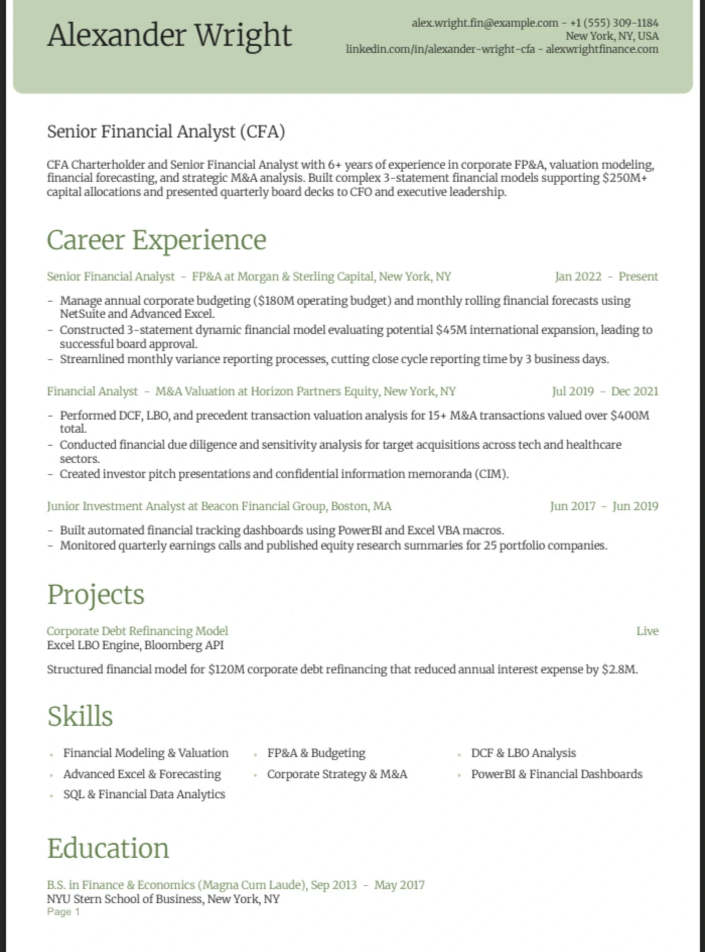 Sage — Financial Analyst