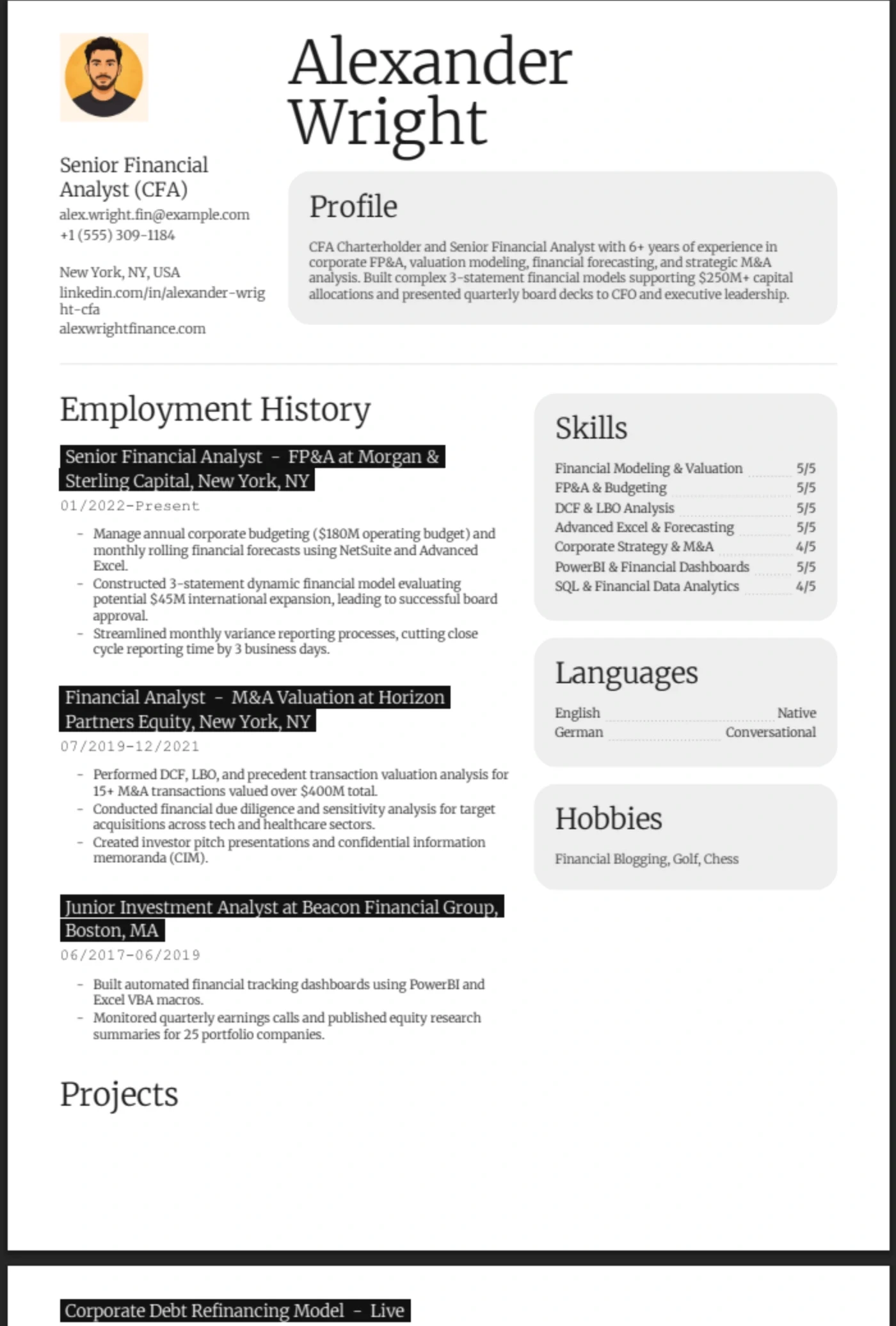 Modular — Financial Analyst