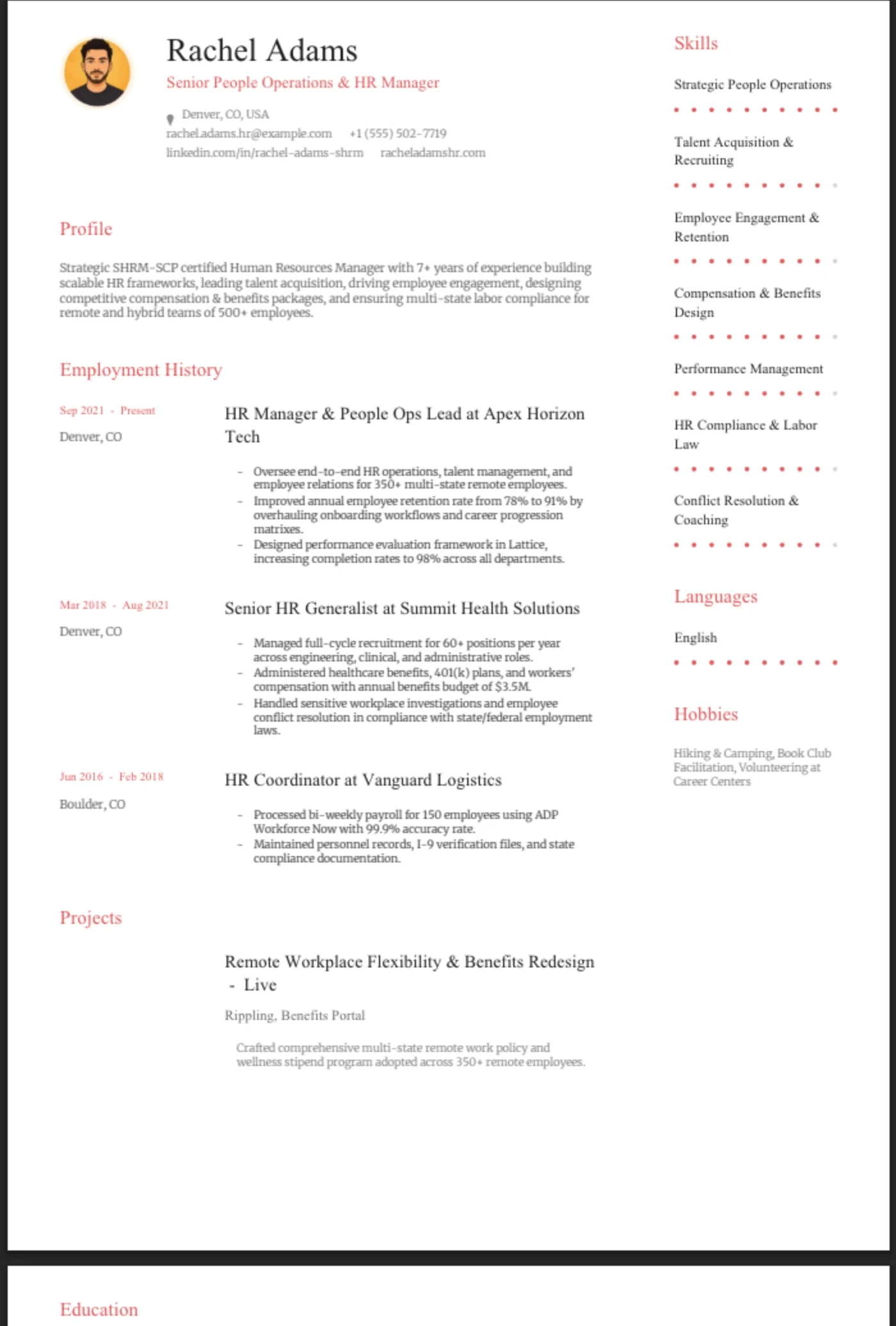 Coral — HR Manager