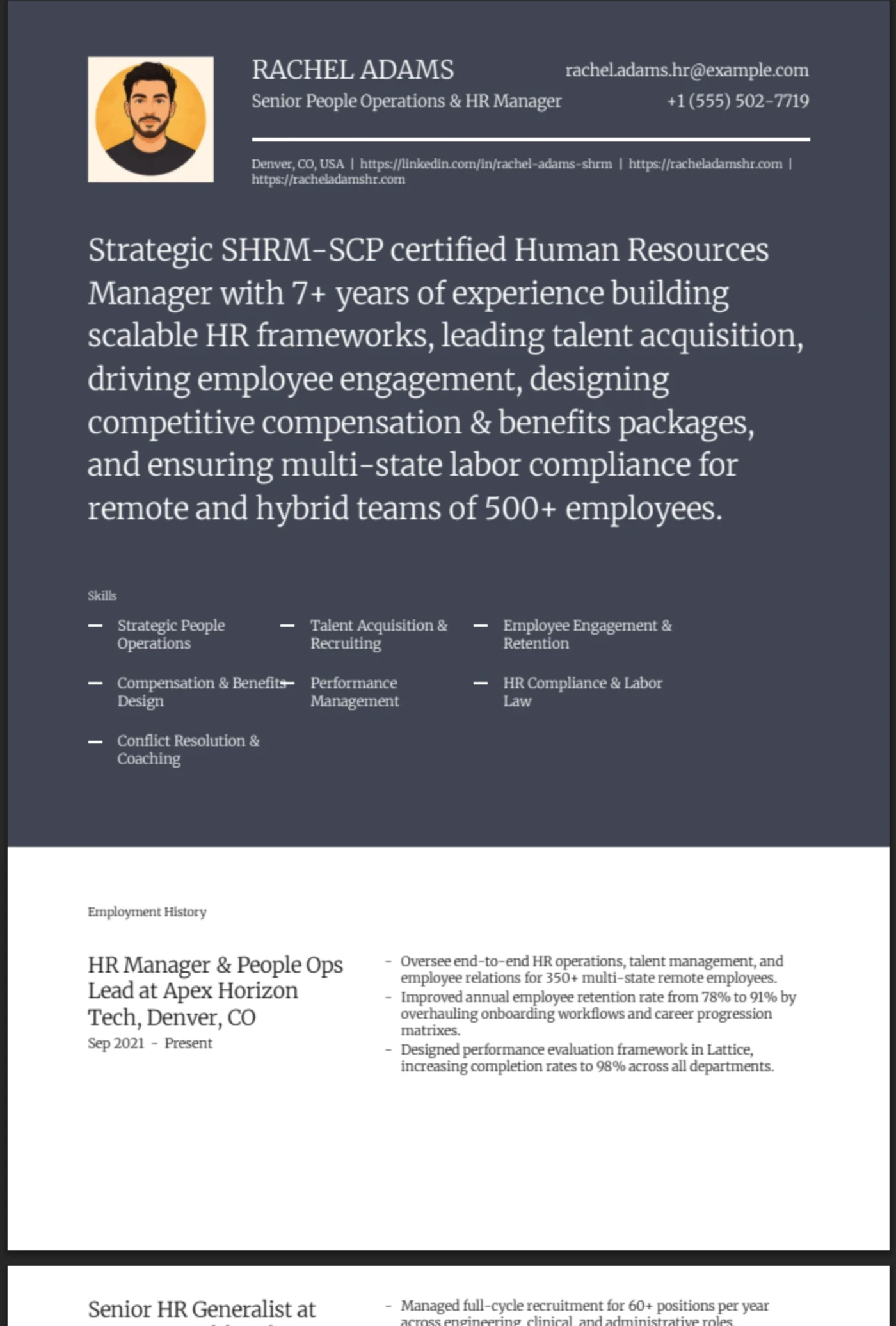 Statement — HR Manager