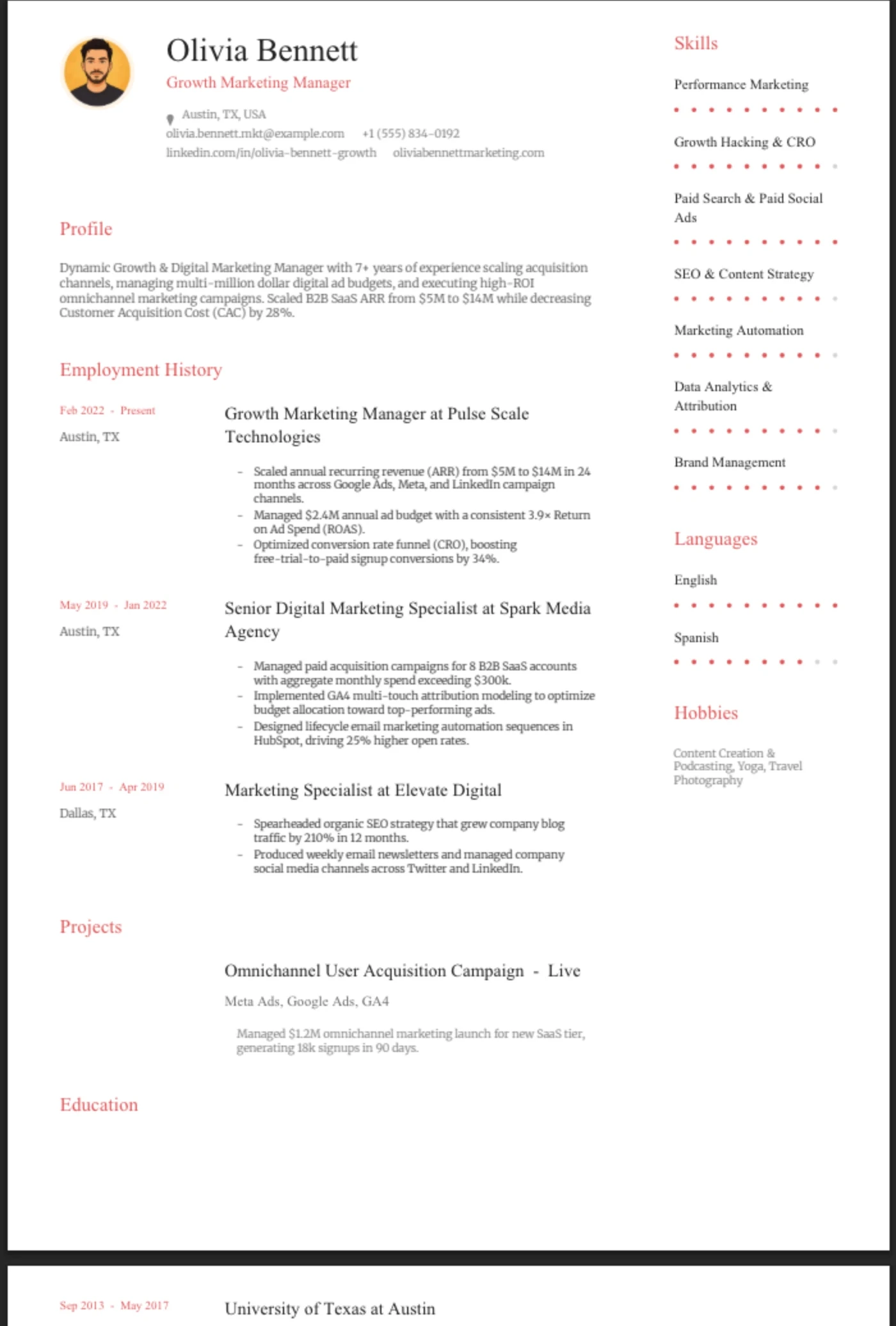 Coral — Marketing Manager