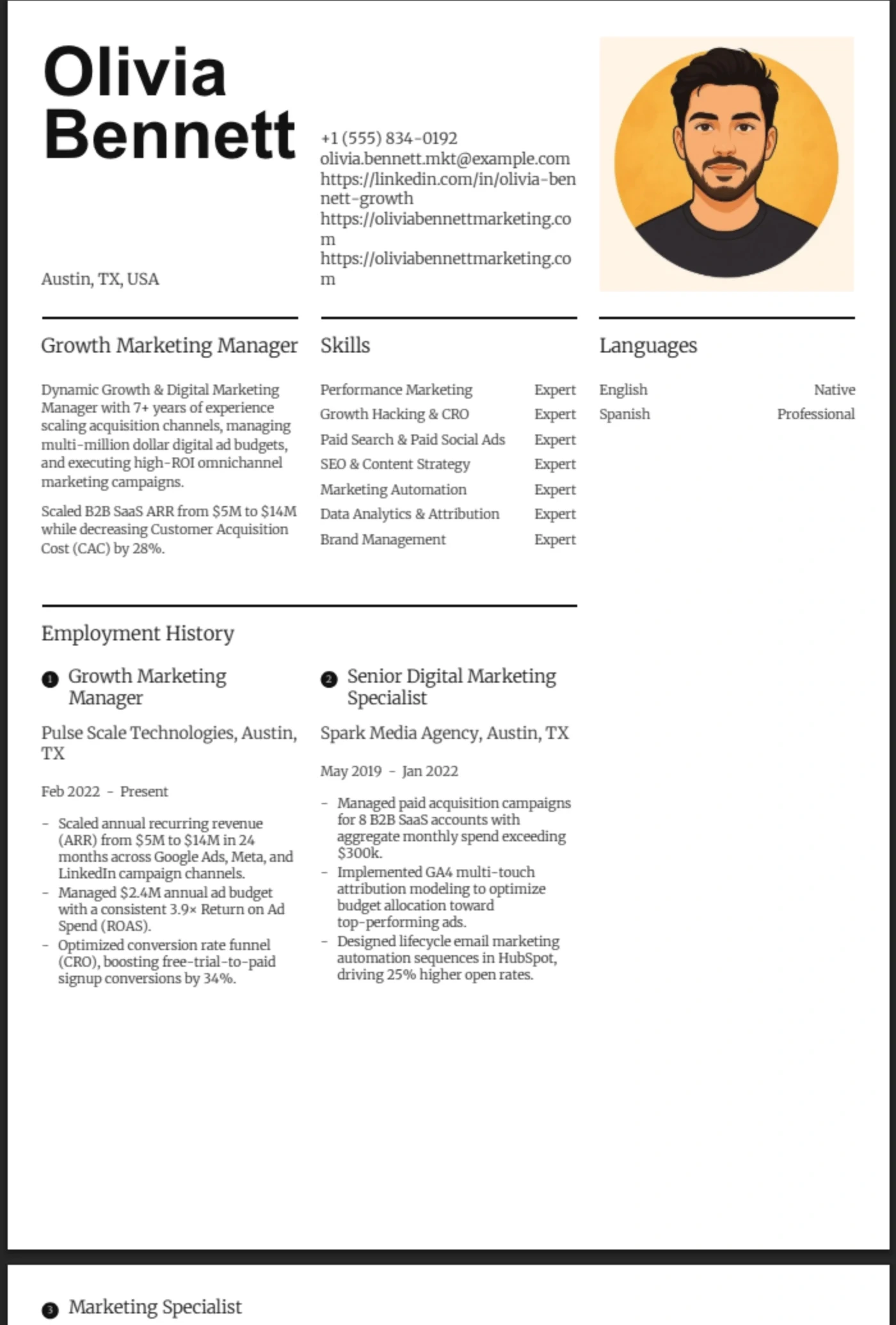 Infographic — Marketing Manager