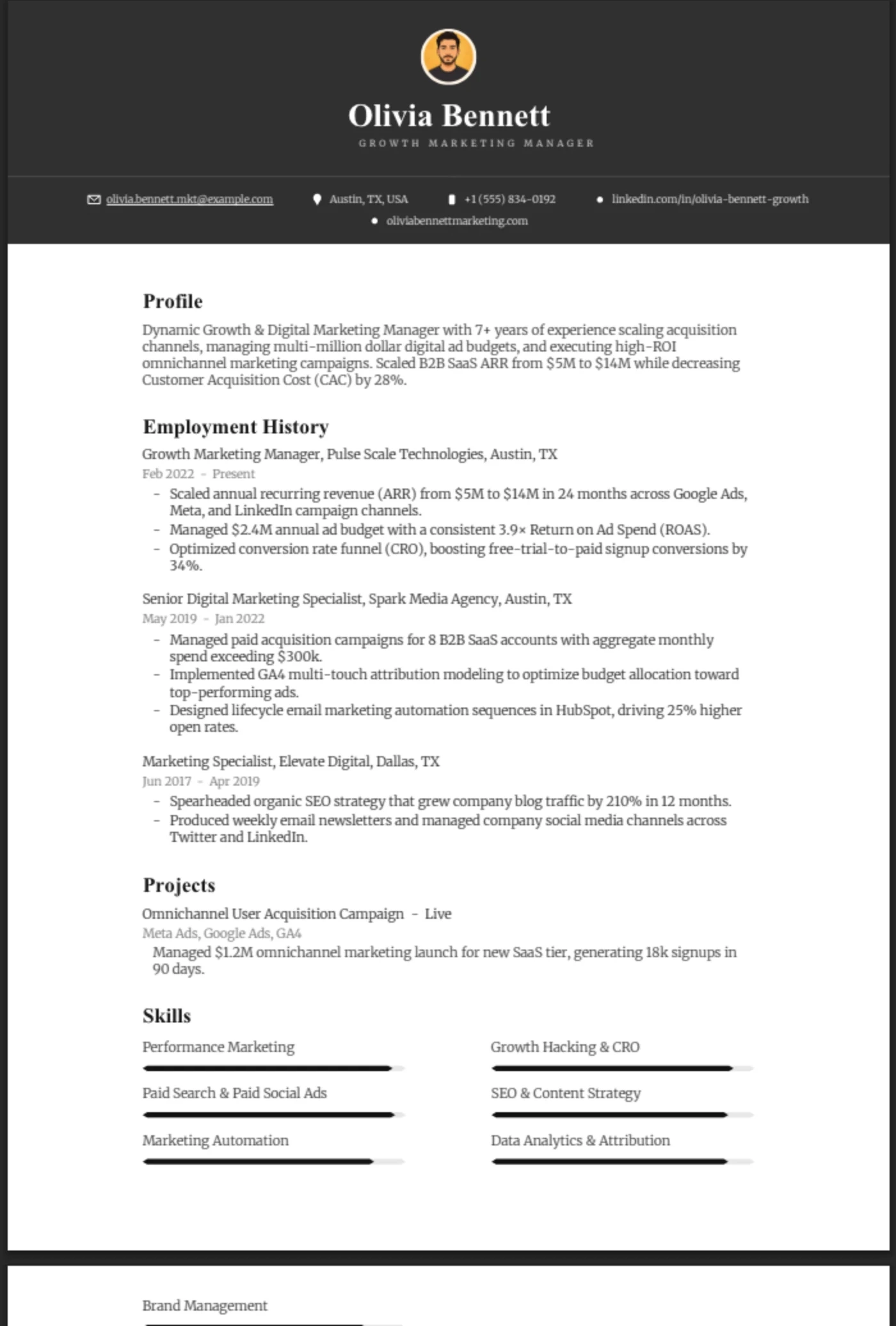 Charcoal — Marketing Manager