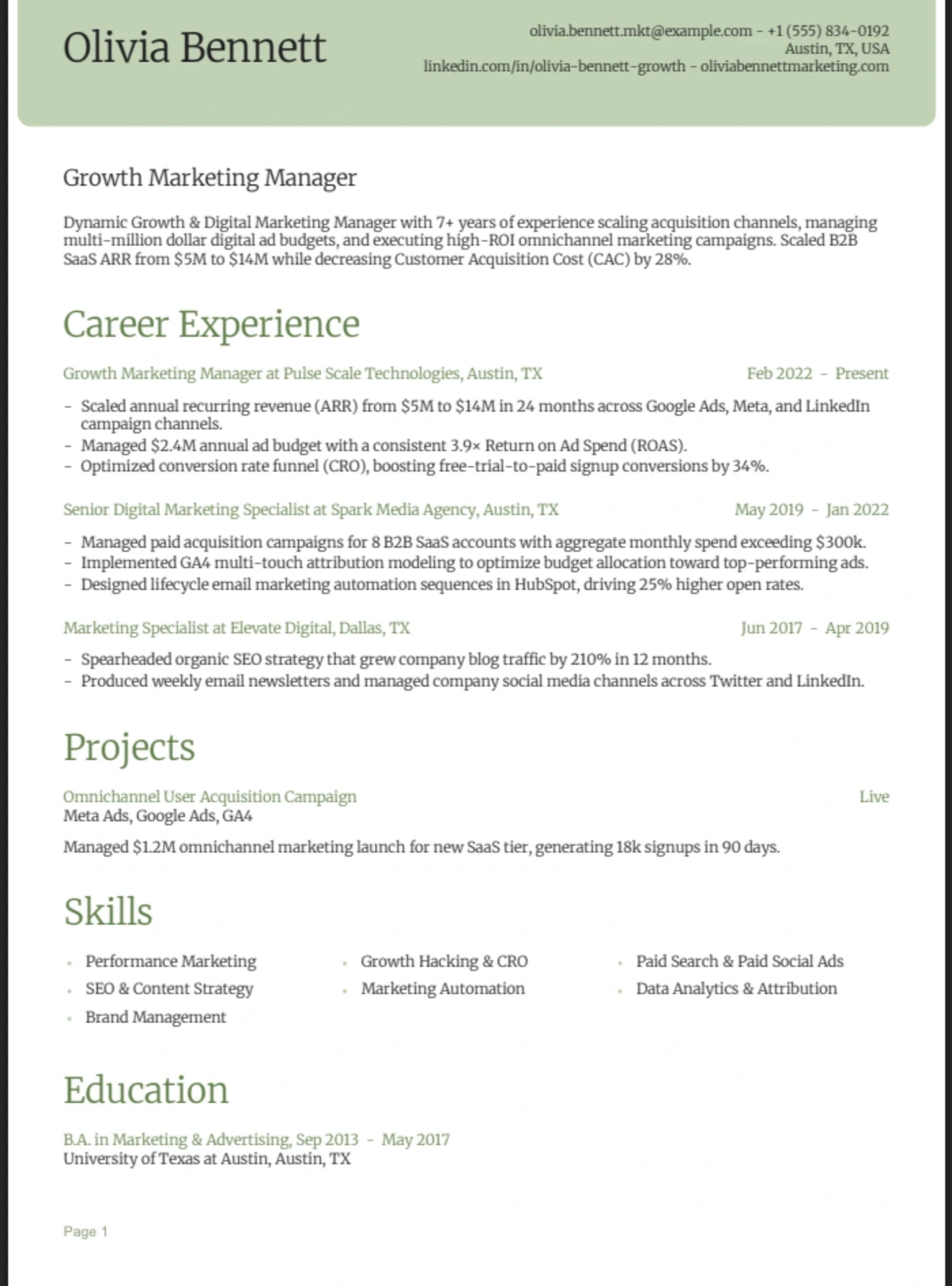 Sage — Marketing Manager