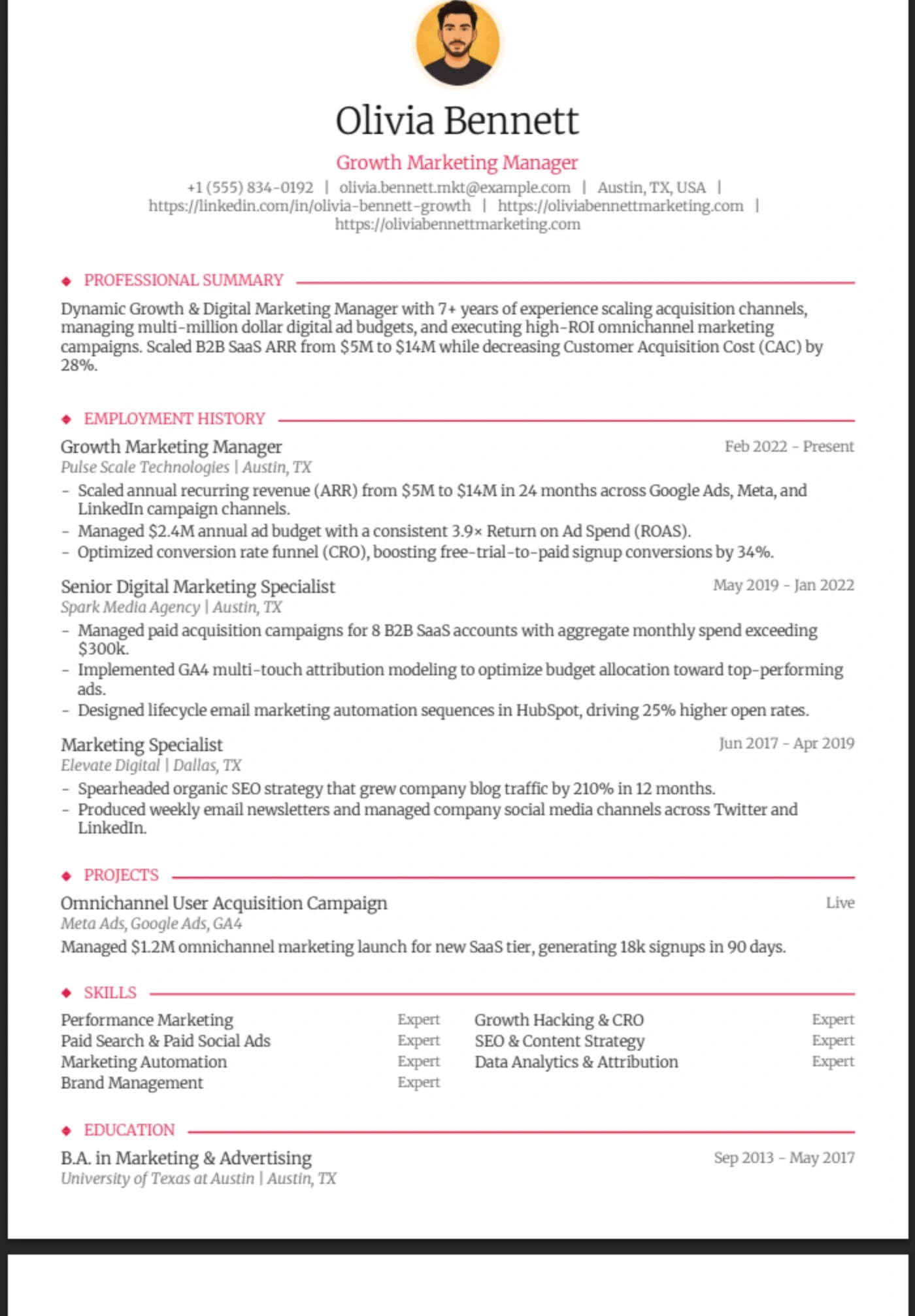 Traditional — Marketing Manager