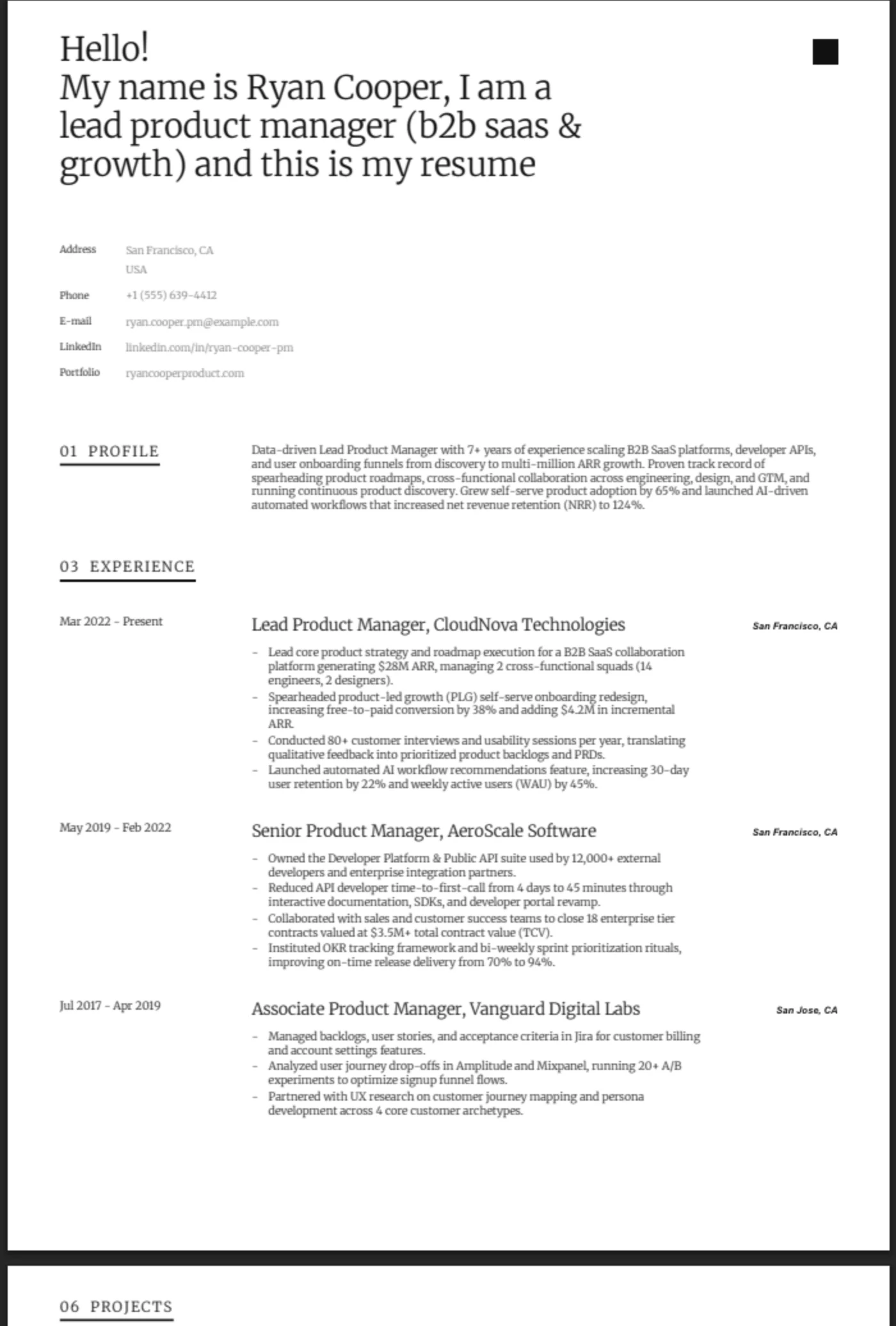 Narrative β Product Manager
