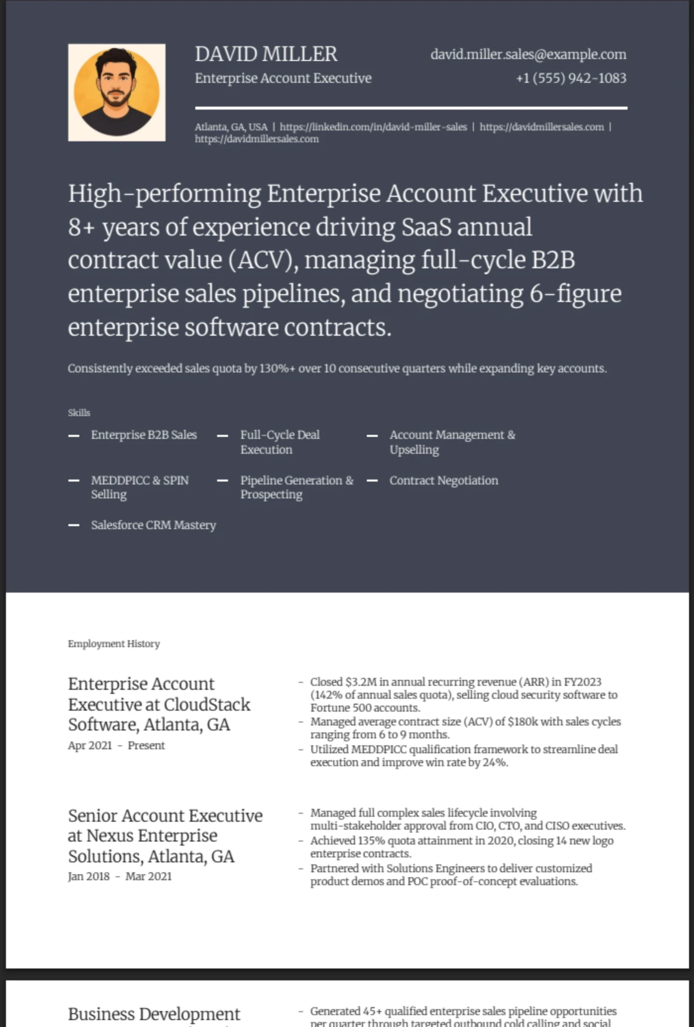 Statement β Sales Executive