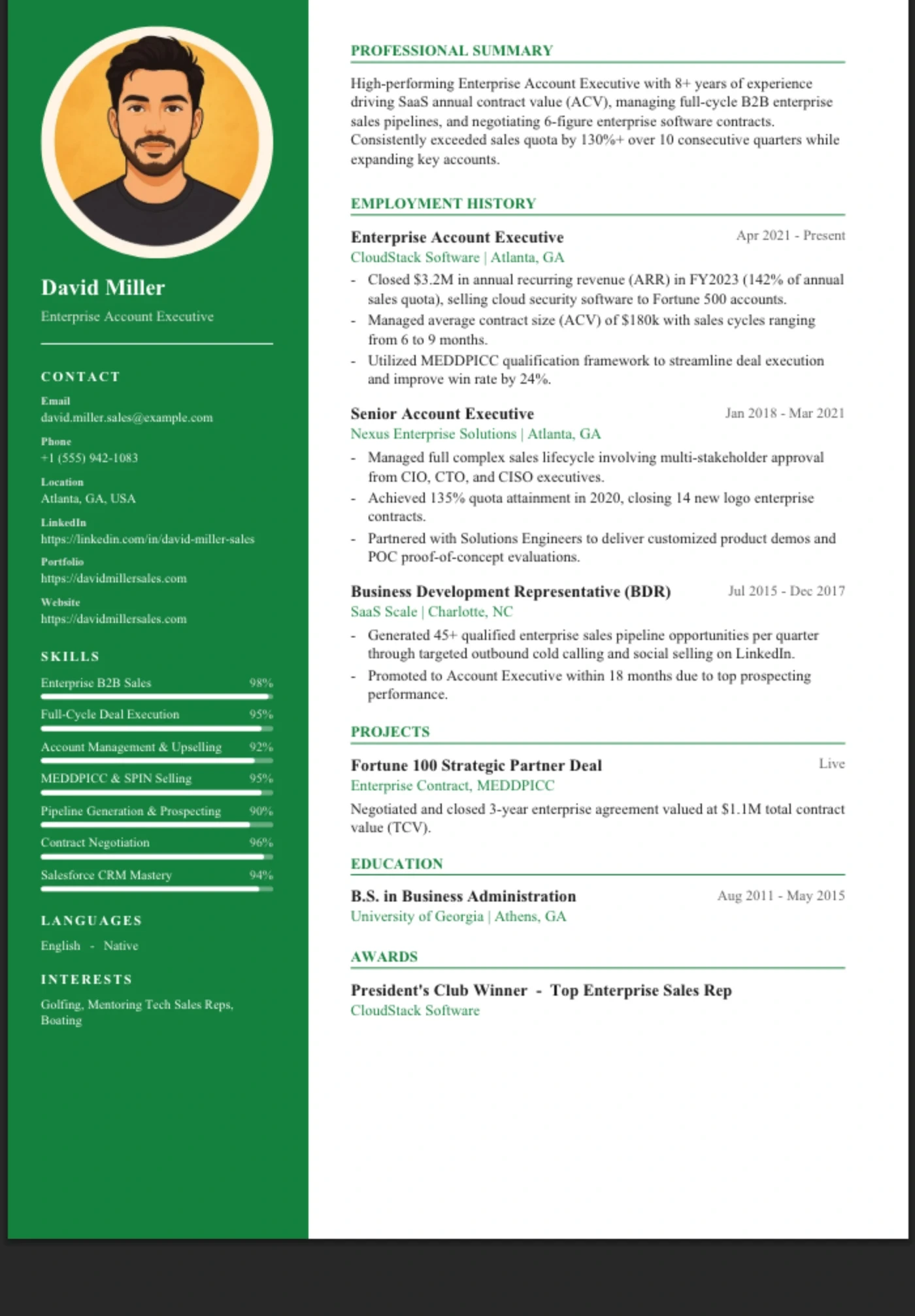 Modern — Sales Executive