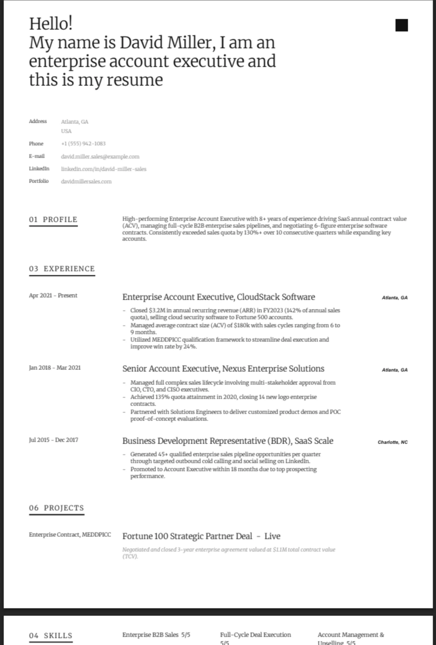 Narrative β Sales Executive