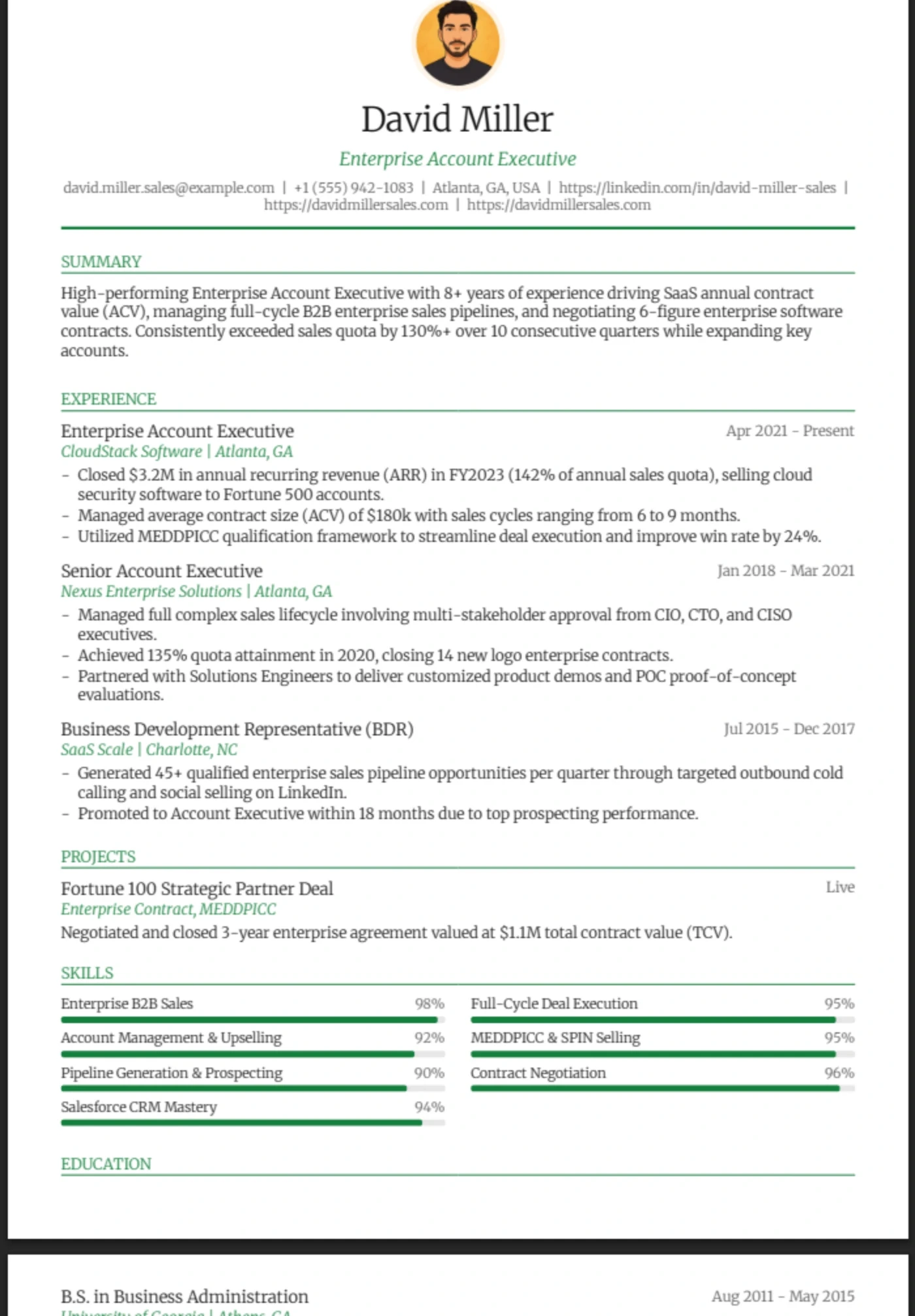 Classic — Sales Executive