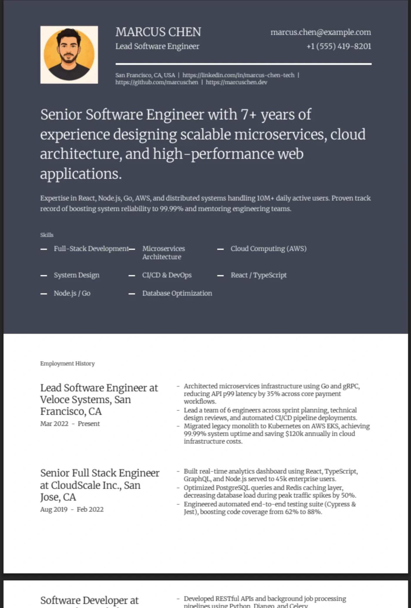Statement β Software Engineer